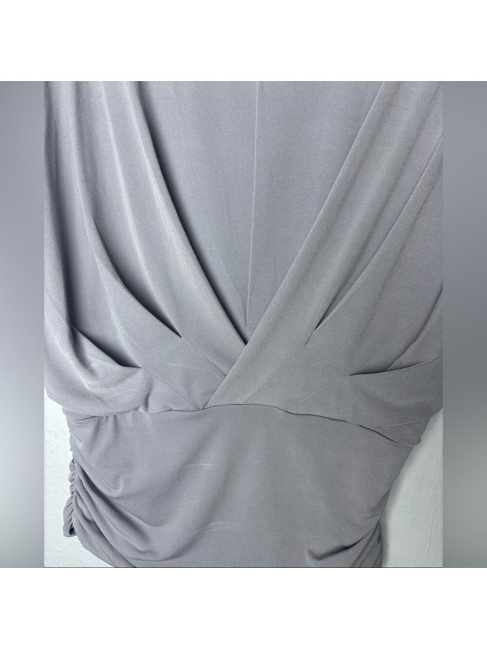Gray Blouse Elegant Top - Picture 3 of 3